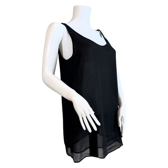 COP. COPINE Black Double Sheer Layer Poissy Top in Black SZ L (38) $298 - Picture 9 of 11